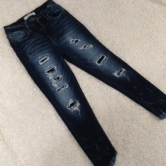KanCan Skinny Distressed & Patche Jeans Size 25 - Picture 3 of 17